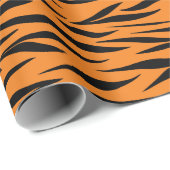 Tiger Print Jubileum Gift Sinaasappel Naadloos Cadeaupapier (Rol Hoek)