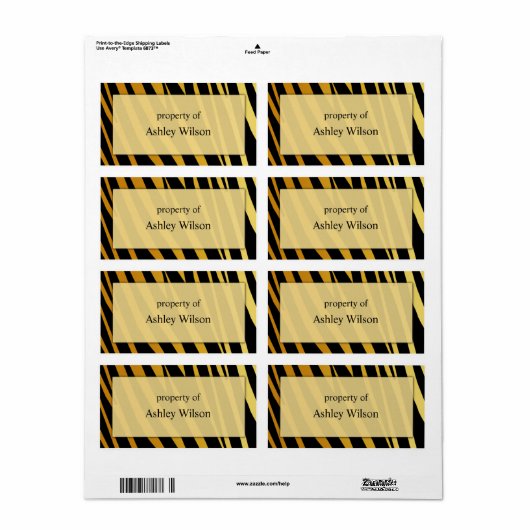 Tiger Print Labels (Full Sheet)
