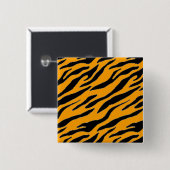 Tiger Print Pin Vierkante Button 5,1 Cm (Voorkant /achterkant)