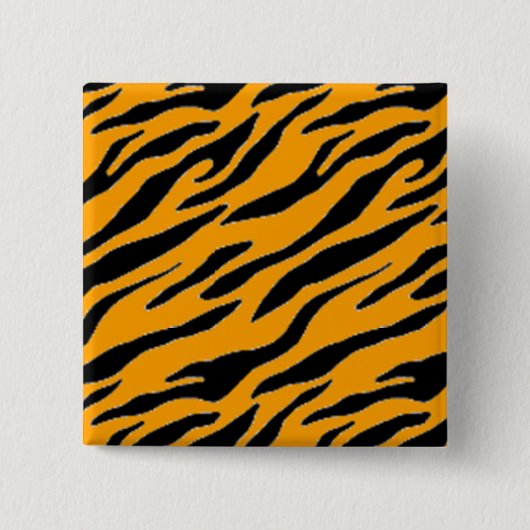 Tiger Print Pin Vierkante Button 5,1 Cm (Voorkant)