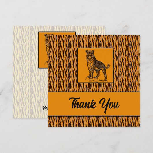 Tiger Print Professioneel Zakelijk Bedankkaart (Voorkant / Achterkant)