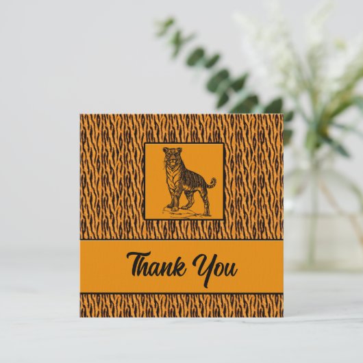 Tiger Print Professioneel Zakelijk Bedankkaart (Staand voorkant)