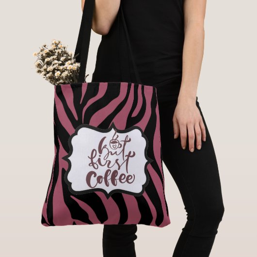 Tiger Print Red Maroon Tas Coffee Lover (Dichtbij)