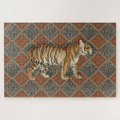 Tiger  Print Rust Leather Snake Skin Gilded Legpuzzel (Horizontaal)