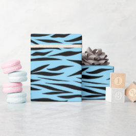 Tiger Print voor Vaderdag Light Blue Seamless Cadeaupapier