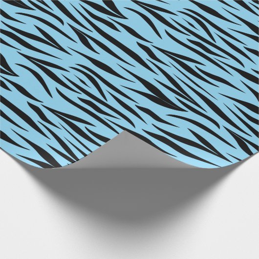 Tiger Print voor Vaderdag Light Blue Seamless Cadeaupapier (Hoek)