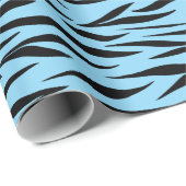 Tiger Print voor Vaderdag Light Blue Seamless Cadeaupapier (Rol Hoek)