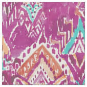 Tiger Prowess Tribal Waterverf Fuchsia Stof (Close Up)