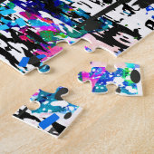 Tiger Puzzle | Kleurrijke tekening | Abstracte kun Legpuzzel (Zijkant)