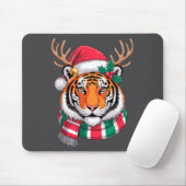 Tiger Reindeer Christmas Santa Hat Tiger Xmas  Muismat (Met muis)