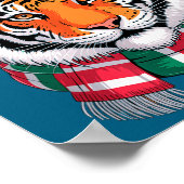 Tiger Reindeer Christmas Santa Hat Tiger Xmas  Poster (Hoek)
