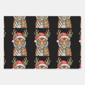 Tiger Reindeer Santa Hat Kerstvakantie Inpakpapier Vel (Voorkant)