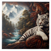 Tiger Relaxing beroemd gemaakt door Mountain River Tegeltje (Voorkant)