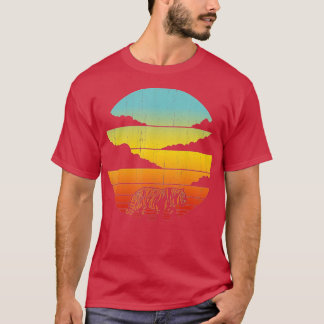 Tiger Retro  60s 70s Sunset Mammal Zoo Anim T-shirt