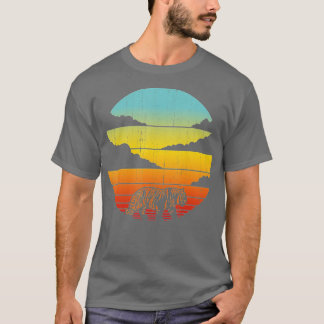 Tiger Retro  60s 70s Sunset Mammal Zoo Anim T-shirt