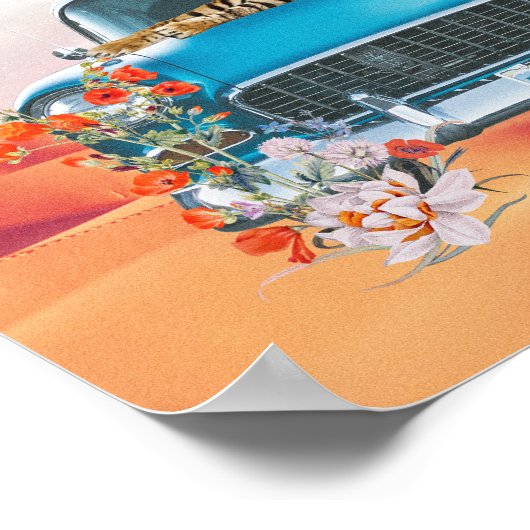 Tiger Retro Car Desert Cactus Surreal Collage Canv Poster (Hoek)