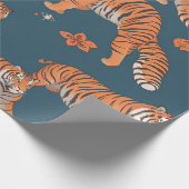Tiger Retro Kleurrijk Gepersonaliseerd Patroon Cadeaupapier (Hoek)