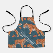 Tiger Retro Kleurrijk Gepersonaliseerd Patroon Schort (Voorkant)