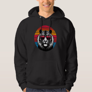 Tiger Retro Sunset Animal Zonnebril 70s Hoodie