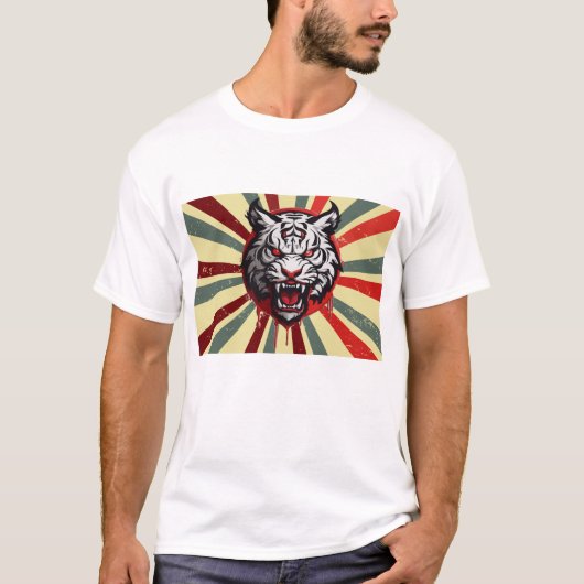 tiger retro vintage customized t-shirt (Voorkant)