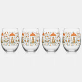 🍸🦁 "Tiger Royale" (Set van 4) Wijnglas Zonder Voet (Voorkant)