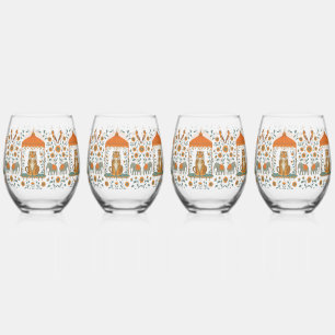 🍸🦁 "Tiger Royale" (Set van 4) Wijnglas Zonder Voet