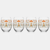 🍸🦁 "Tiger Royale" (Set van 4) Wijnglas Zonder Voet (Links)