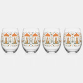 🍸🦁 "Tiger Royale" (Set van 4) Wijnglas Zonder Voet (Rechts)