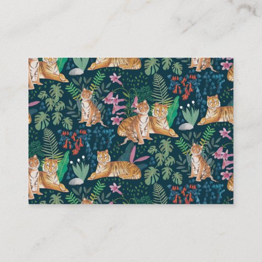 Tiger Safari Baby shower Luier Raffle Enclosure Informatiekaartje (Achterkant)