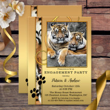 Tiger Safari Zoo Verloving Invitation
