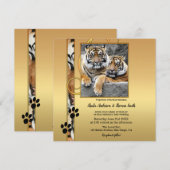 Tiger Safari Zoo Wedding Invitation Kaart (Voorkant / Achterkant)