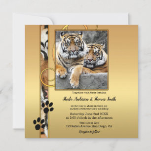 Tiger Safari Zoo Wedding Invitation Kaart