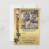 Tiger Safari Zoo Wedding RSVP Kaart (Voorkant)