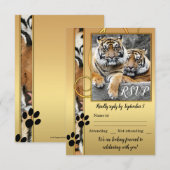 Tiger Safari Zoo Wedding RSVP Kaart (Voorkant / Achterkant)
