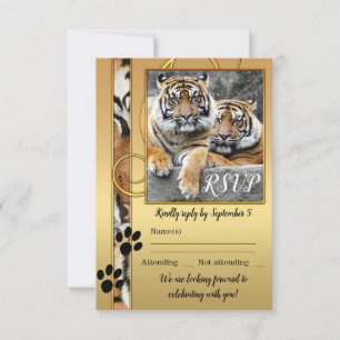 Tiger Safari Zoo Wedding RSVP Kaart