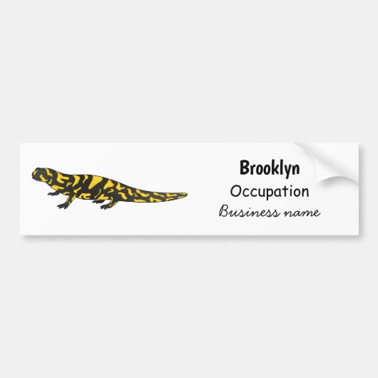 Tiger salamander cartoon illustratie bumpersticker (Voorkant)