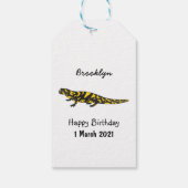 Tiger salamander cartoon illustratie cadeaulabel (Achterkant)