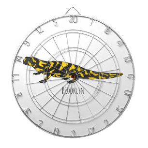 Tiger salamander cartoon illustratie dartbord