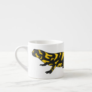 Tiger salamander cartoon illustratie espresso kop