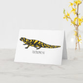 Tiger salamander cartoon illustratie kaart (Gele Bloem)
