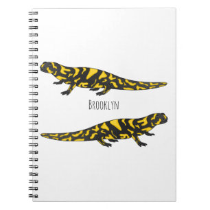 Tiger salamander cartoon illustratie notitieboek