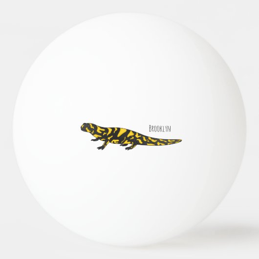 Tiger salamander cartoon illustratie pingpongbal (Voorkant)