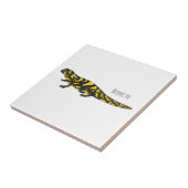 Tiger salamander cartoon illustratie tegeltje (Zijkant)