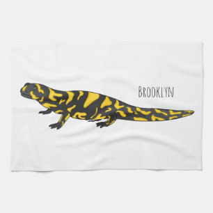 Tiger salamander cartoon illustratie theedoek