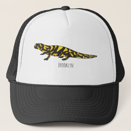 Tiger salamander cartoon illustratie trucker pet (Voorkant)