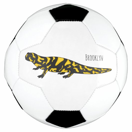 Tiger salamander cartoon illustratie voetbal (Voorkant)