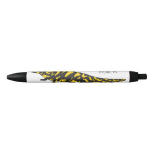 Tiger salamander cartoon illustratie zwarte inkt pen