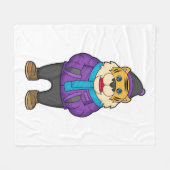 Tiger Scarf Beanie Fleece Deken (Voorkant (Horizontaal))