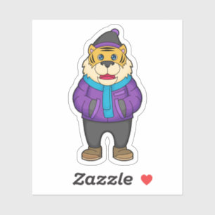 Tiger Scarf Beanie Sticker