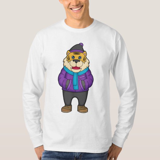 Tiger Scarf Beanie T-shirt (Voorkant)